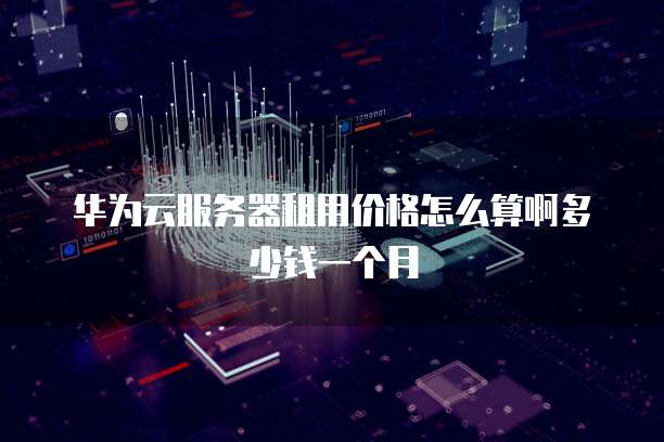 华为云服务器租用价格怎么算啊多少钱一个月