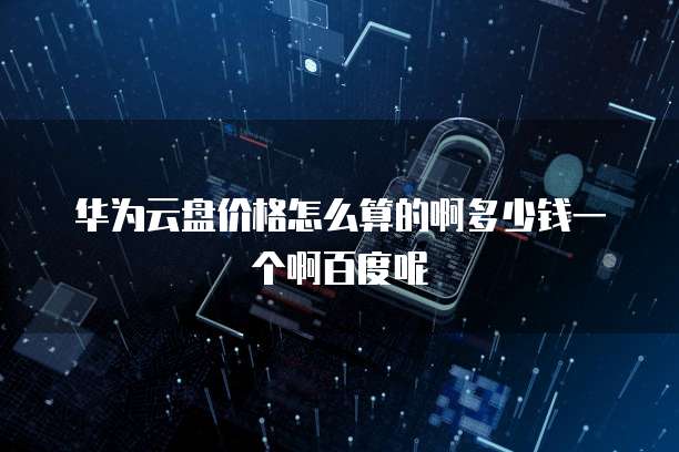 华为云盘价格怎么算的啊多少钱一个啊百度呢