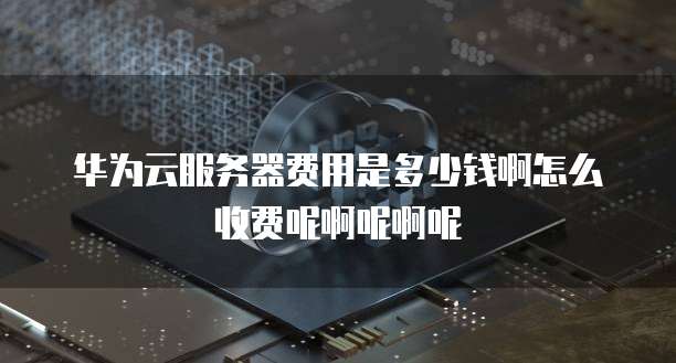 华为云服务器费用是多少钱啊怎么收费呢啊呢啊呢