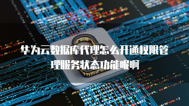 华为云数据库代理怎么开通权限管理服务状态功能呢啊