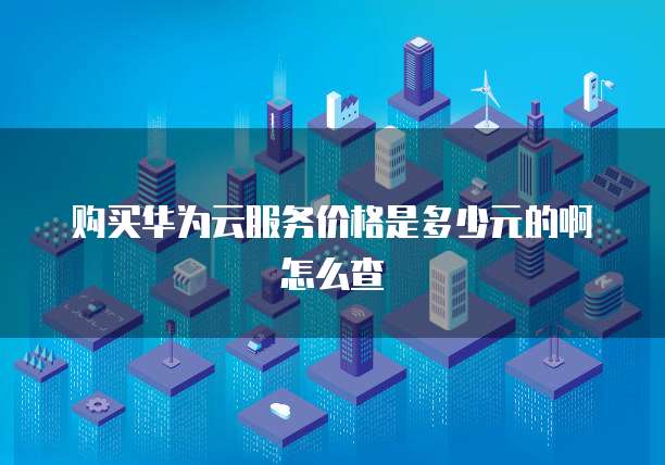 购买华为云服务价格是多少元的啊怎么查