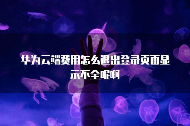 华为云端费用怎么退出登录页面显示不全呢啊