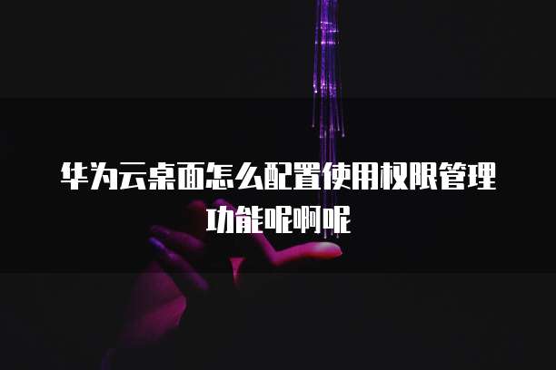 华为云桌面怎么配置使用权限管理功能呢啊呢