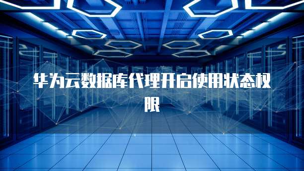 华为云数据库代理开启使用状态权限