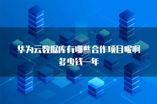 华为云数据库有哪些合作项目呢啊多少钱一年