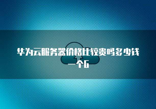 华为云服务器价格比较贵吗多少钱一个G