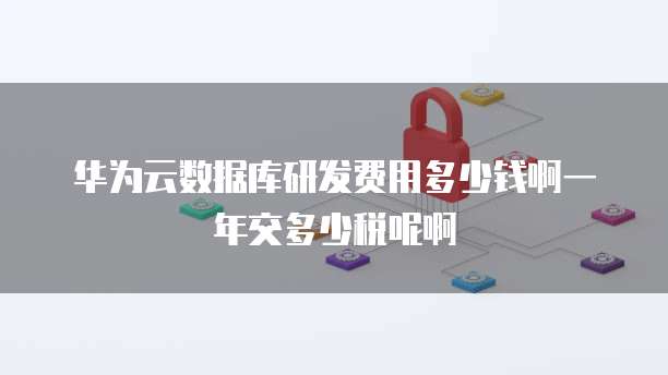 华为云数据库研发费用多少钱啊一年交多少税呢啊