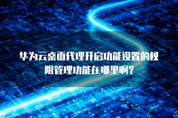 华为云桌面代理开启功能设置的权限管理功能在哪里啊?