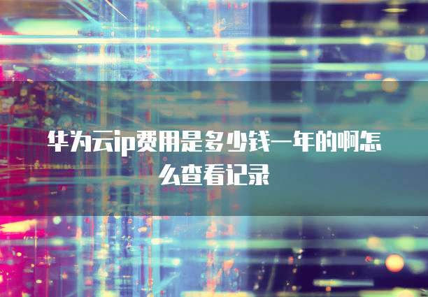 华为云ip费用是多少钱一年的啊怎么查看记录