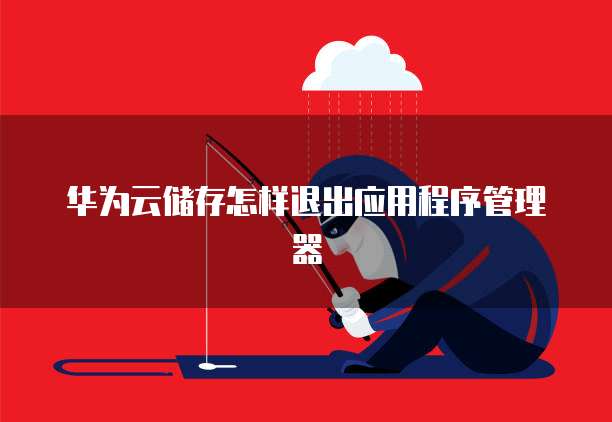 华为云储存怎样退出应用程序管理器
