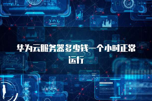华为云服务器多少钱一个小时正常运行