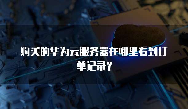 购买的华为云服务器在哪里看到订单记录?