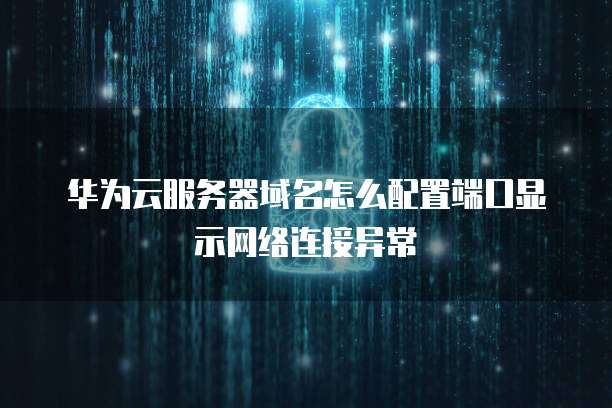 华为云服务器域名怎么配置端口显示网络连接异常