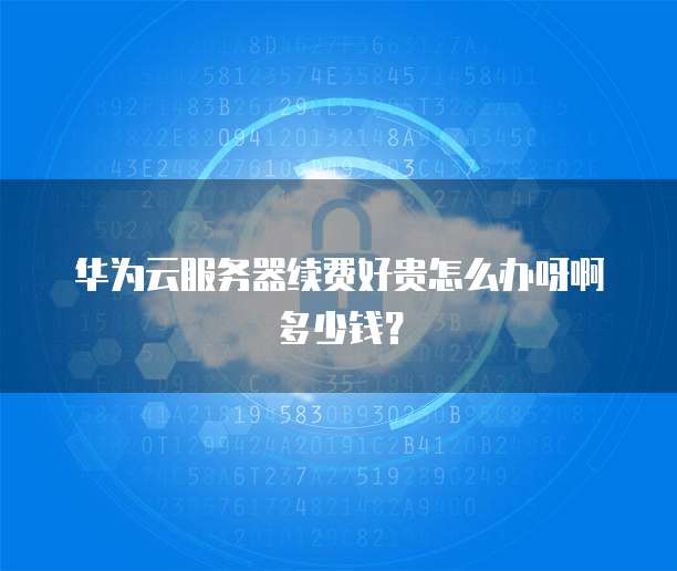 华为云服务器续费好贵怎么办呀啊多少钱?