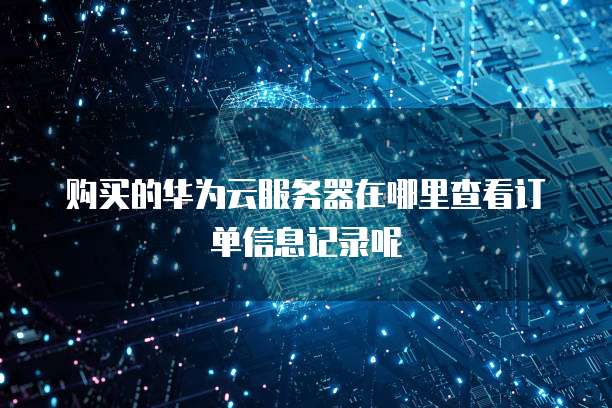 购买的华为云服务器在哪里查看订单信息记录呢