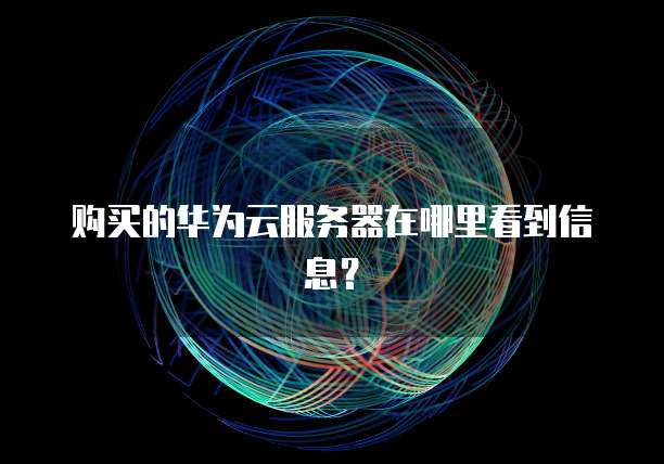 购买的华为云服务器在哪里看到信息?