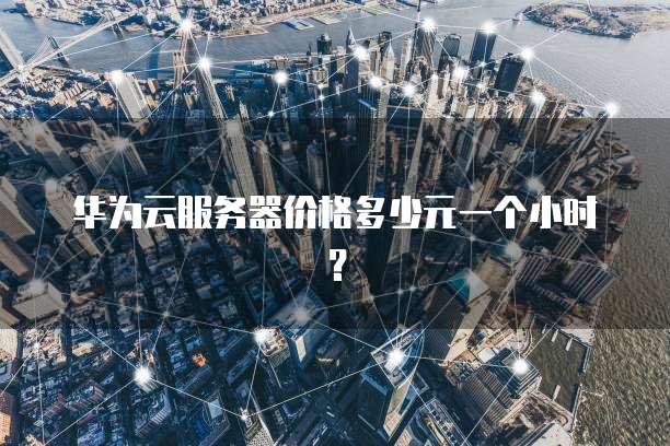 华为云服务器价格多少元一个小时?