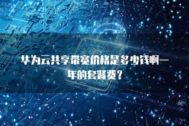 华为云共享带宽价格是多少钱啊一年的套餐费?