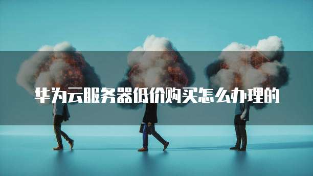华为云服务器低价购买怎么办理的