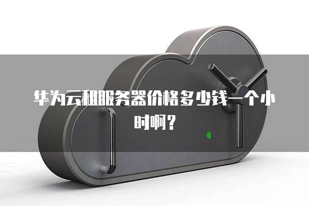 华为云租服务器价格多少钱一个小时啊?