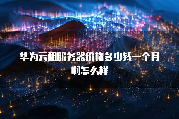 华为云租服务器价格多少钱一个月啊怎么样