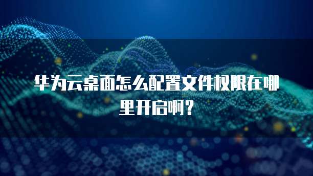 华为云桌面怎么配置文件权限在哪里开启啊?