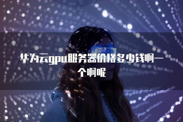 华为云gpu服务器价格多少钱啊一个啊呢