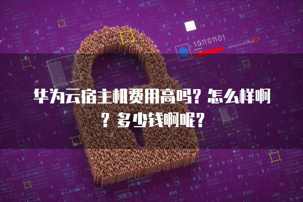 华为云宿主机费用高吗?怎么样啊?多少钱啊呢?
