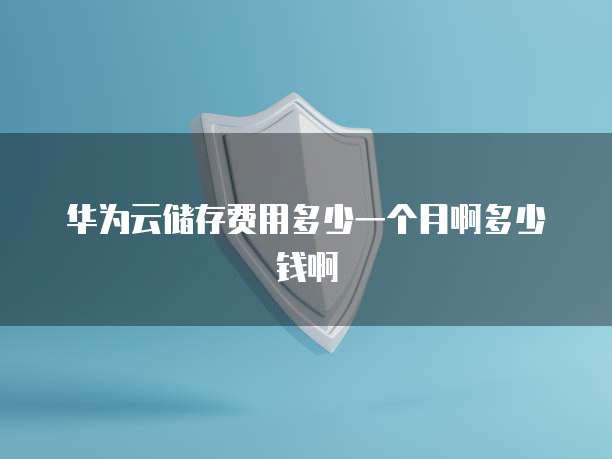 华为云储存费用多少一个月啊多少钱啊