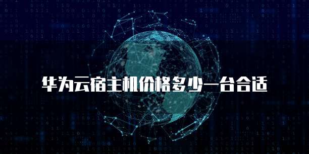 华为云宿主机价格多少一台合适