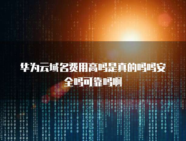 华为云域名费用高吗是真的吗吗安全吗可靠吗啊