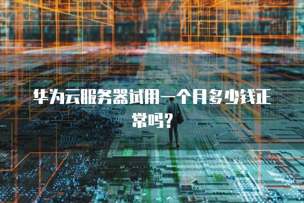 华为云服务器试用一个月多少钱正常吗?