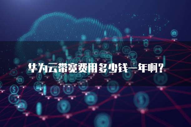 华为云带宽费用多少钱一年啊？
