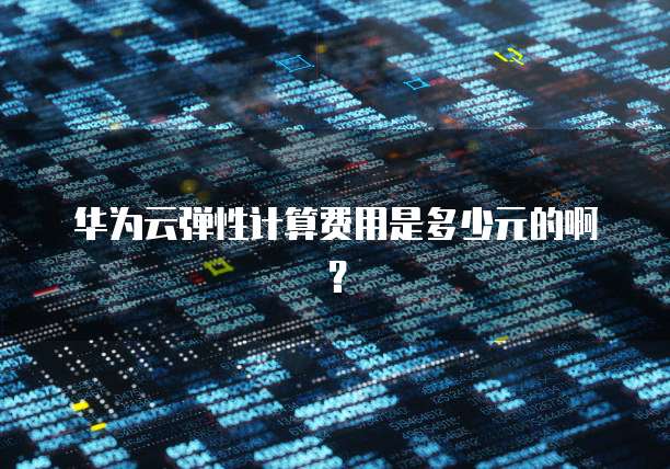 华为云弹性计算费用是多少元的啊?