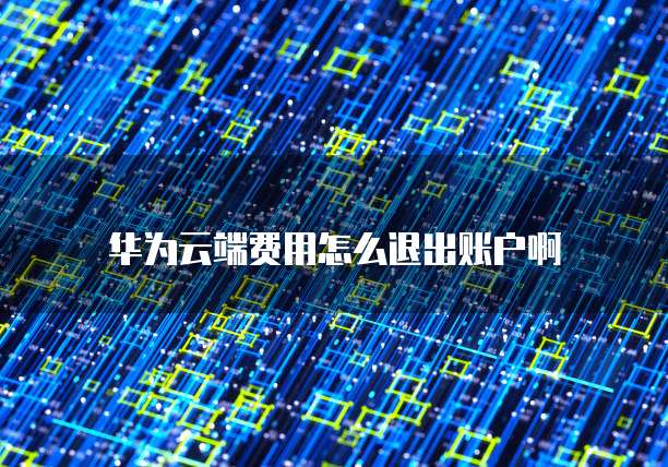 华为云端费用怎么退出账户啊