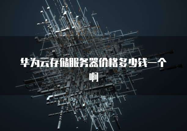 华为云存储服务器价格多少钱一个啊