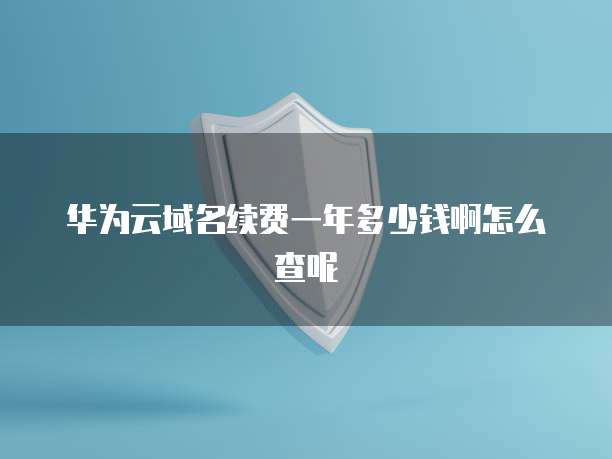 华为云域名续费一年多少钱啊怎么查呢