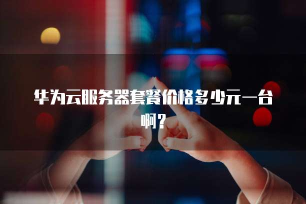 华为云服务器套餐价格多少元一台啊?