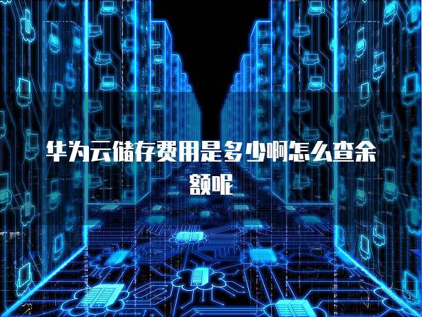 华为云储存费用是多少啊怎么查余额呢