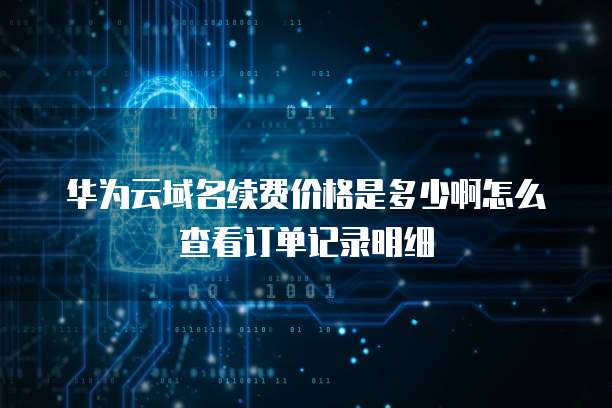 华为云域名续费价格是多少啊怎么查看订单记录明细