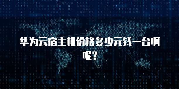 华为云宿主机价格多少元钱一台啊呢?
