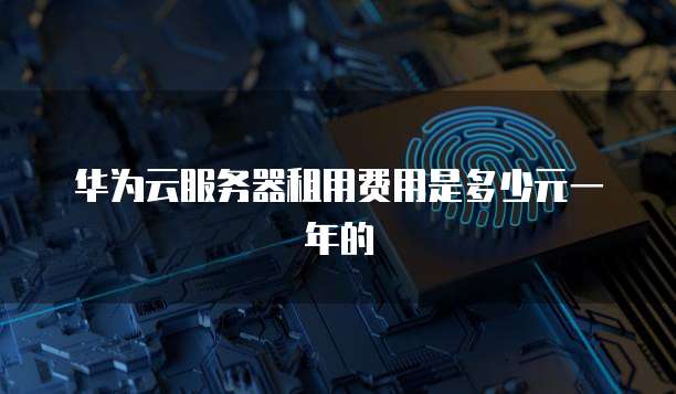 华为云服务器租用费用是多少元一年的