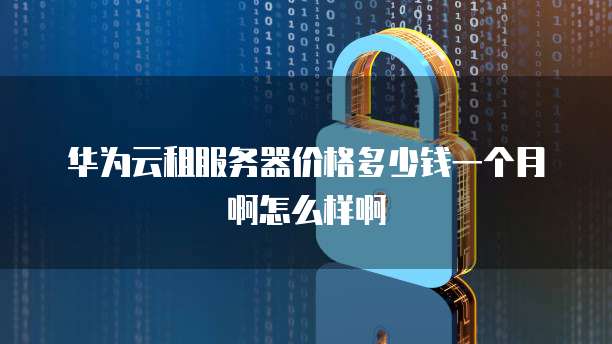 华为云租服务器价格多少钱一个月啊怎么样啊
