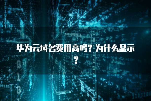 华为云域名费用高吗?为什么显示?