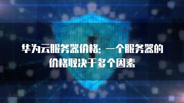 华为云服务器价格: 一个服务器的价格取决于多个因素