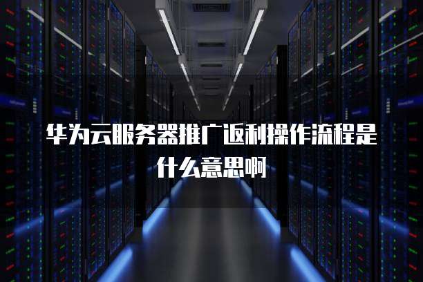 华为云服务器推广返利操作流程是什么意思啊