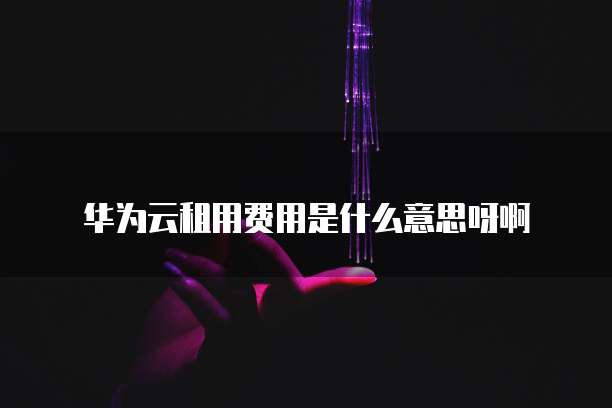 华为云租用费用是什么意思呀啊