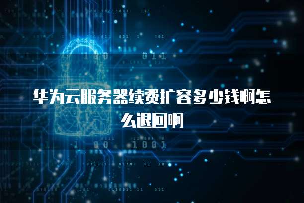 华为云服务器续费扩容多少钱啊怎么退回啊