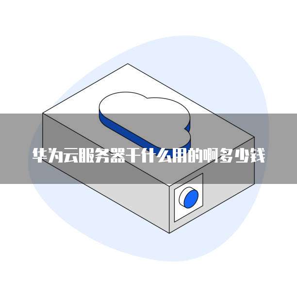 华为云服务器干什么用的啊多少钱