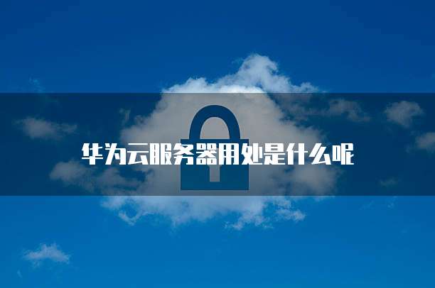 华为云服务器用处是什么呢